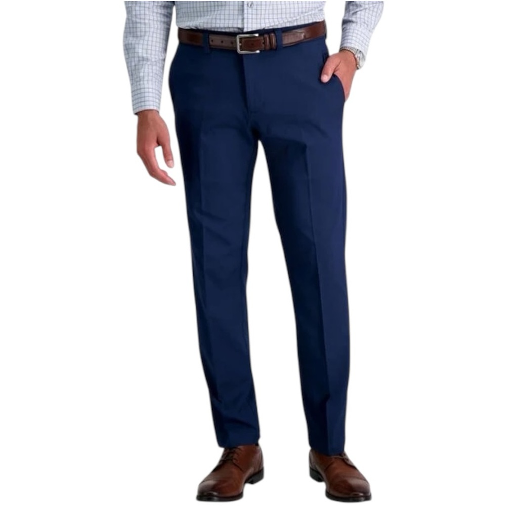 Haggar 365 Flex Dress Pant Mens Blue 38 x 30 Straight Fit Stretch Fabric